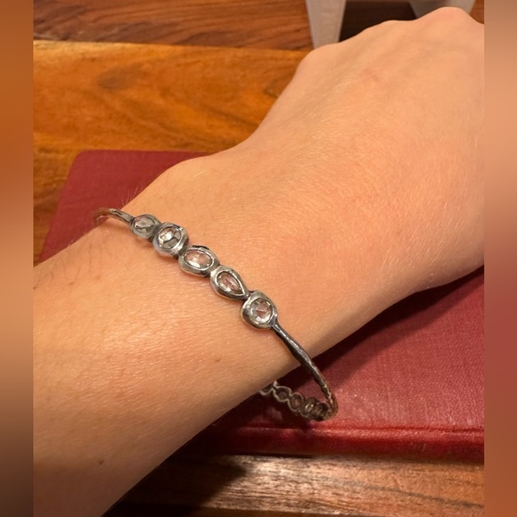 Silpada Magnifique Bangle Bracelet CZ & 925 Sterling Silver - Picture 2 of 11